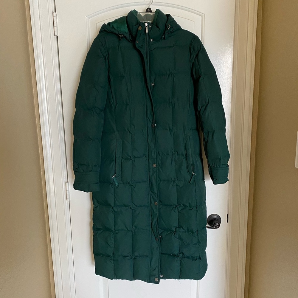 Lands’ End | forest green down puffer parka / S